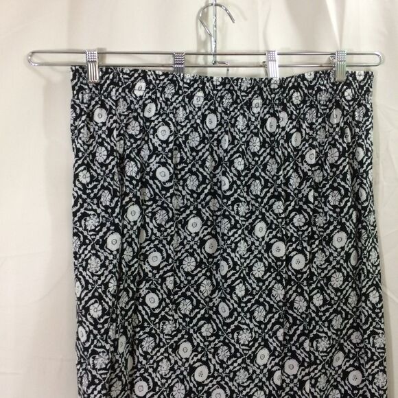 Vintage 90s Venezia Harem Pants 26 Paper Tag Black White Rayon Boho Elastic Wst - Picture 4 of 5